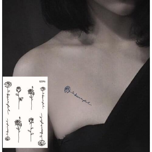 Juice Ink Lasting Waterproof Temporary Tattoo Sticker Dragon Totem Tattoos Rose Flower Body Art Arm Chest Fake Tatoo Women Men