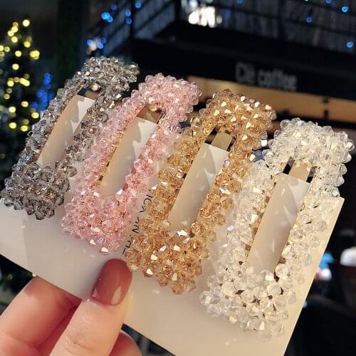 Fashion Crystal Hair Pins Headwear For Women Girls Rhinestone Hair Clips Pins Barrette Styling Tools Accessories Hair Ornament