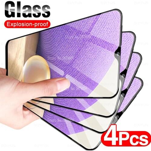 4PCS Tempered Glass on For Samsung Galaxy A32 A12 A02 s Protective Glass For Samsung M11 M51 M31 s M21 M01 Screen Protector Film