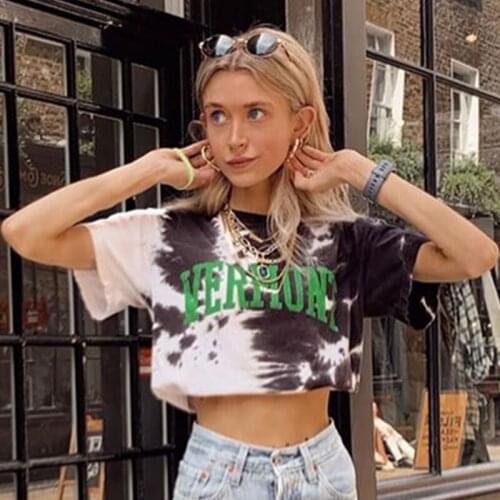 Womens new loose and thin ink painting short T-shirt