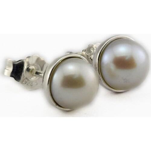 Elegant Beauty Stud Earrings for Women 925 Sterling Silver Earrings Jewelry White Pearl Women Earrings Wedding Jewelry Push Back