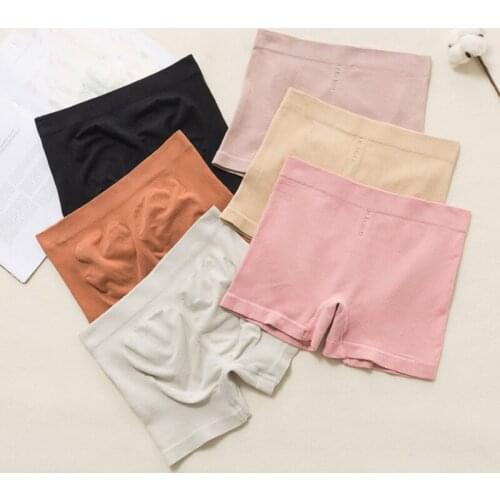 Women Safety Shorts Pants Seamless High Waist Solid Color Panties Seamless Boyshorts Pants Girls Slimming Underwear