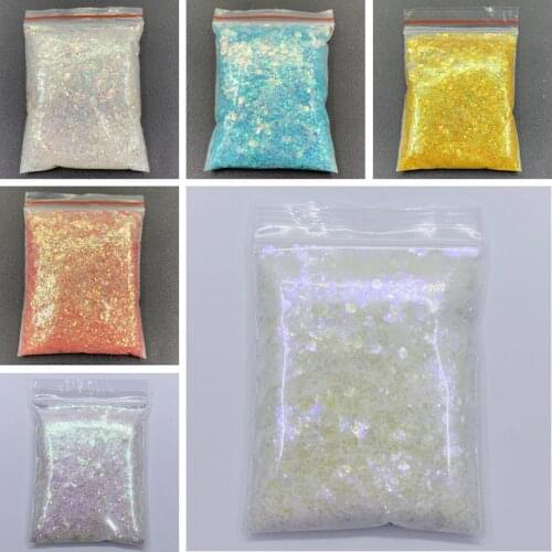 18colors/set Mermaid Glitter Flakes Sparkly 3D Hexagon Holographic UV Gel Varnish Nail Tips Glitter Powder DIY Nail Art