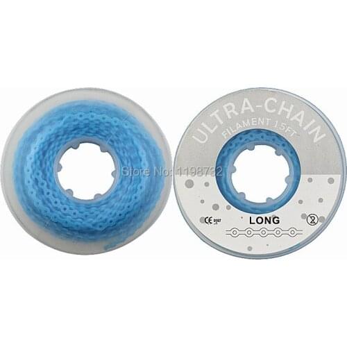 2 Pcs High Strength Dental Orthodontics Elastic Ultra Power Chains Blue Color Long Size Dentist Materials