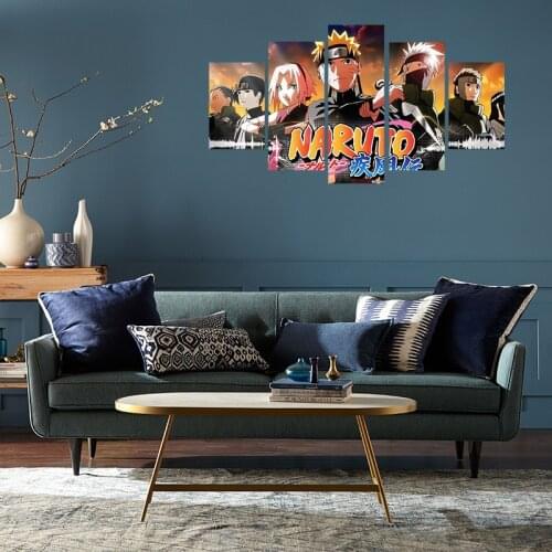 Anime Naruto Poster HD 5 Pieces Canvas Painting Wall Art Picture Living Room Bedroom Home Decoration