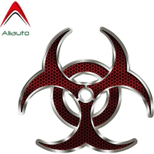 Aliauto Zombie Car Sticker Biohazard Red Hex Vinyl Decal Automobiles Decoration Bumper Truck Window Wall Waterproof,12cm*12cm