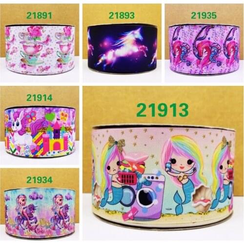 Free shipping 50 yard cartoon printed grosgrain ribbon 21935