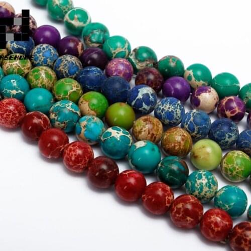 BASEHOME 1strip 4/6/8/10/12 mm Colorful Natural Stone Beads Round Crystal Quartz Loose Beads DIY Bead Bracelet Craft Jewelry