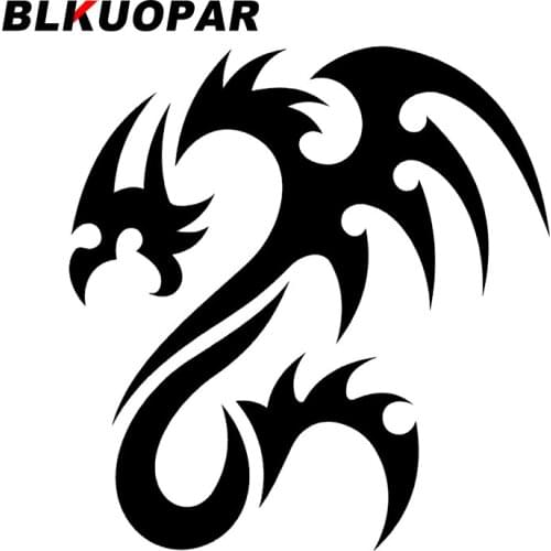 BLKUOPAR for Black White Dragon Tattoo Car Stickers Sunscreen Personality Decals Fashionable Motorcycle RV Decor Car Styling