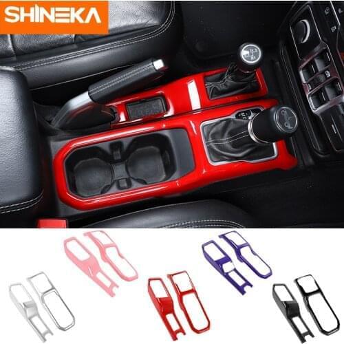 SHINEKA Car 4WD Gear Shift Panel Decoration Cover Stickers For Jeep Gladiator JT 2018+ For Jeep Wrangler JL 2018+ Accessories