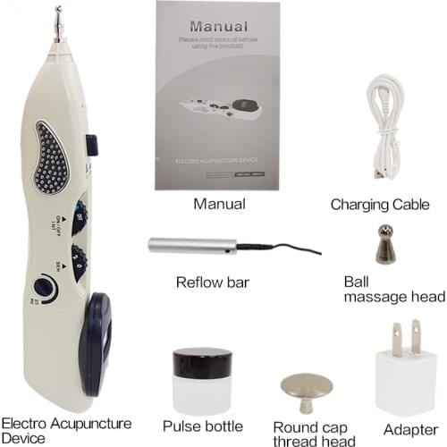 Electronic Acupuncture Device Pen Type Acupoint Massage Physiotherapy Instrument Resistance Monitor Pain Relief Unit Health Care