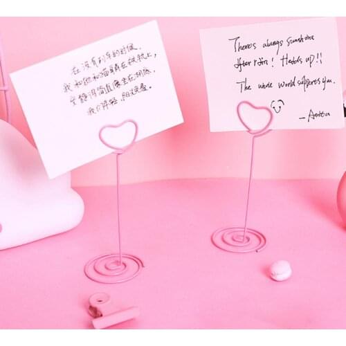 HOT SALE! Fashion Wedding Place Card Holder Romantic Heart Flamingo Photo Clip Table Number Stand