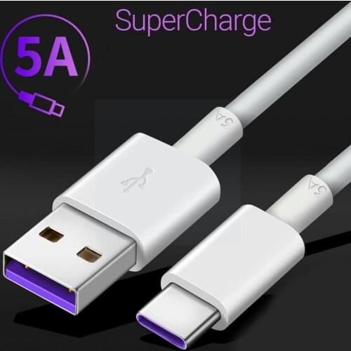 USB Type C Cable 1m Data Transmission Line 5A Super for Huawei Line Cable Charge Data For Xiaomi C Cable USB Fast Charger