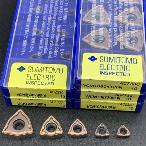 WCMX030208FN WCMX040208 WCMT050308 WCMT06T308 WCMT0804FN ACZ330*10pcs U Drill Carbide Inserts,can for Steel and Stainless Steel