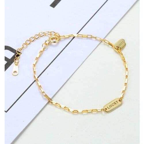 Lo Paulina 100% 925 Sterling Silver Friendship Lucky Charm Bracelet Flat Chain 15+3.5cm Fashion Womens Girlfriend Jewelry Gifts