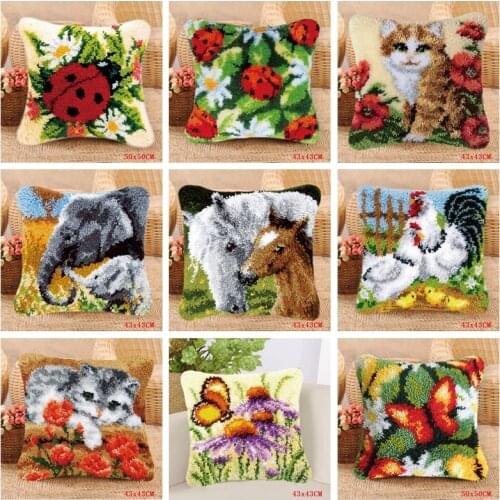 Bird Carpet Embroidery Fits Foamiran For Flowers Latch Hook Rug Kits Needlework Set With Latch Hook Pillow Do It Yourself Rugs