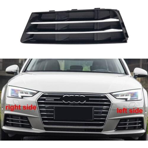 For Audi A4L 2017 2018 High Configuration Fog Light Cover Front Bumper Lower Grille Fog Lamp Cover