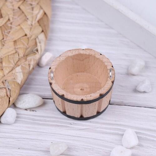 1:12 Dollhouse Miniatures Wooden Basin Wooden Barrel Furniture Doll Houses Accessories
