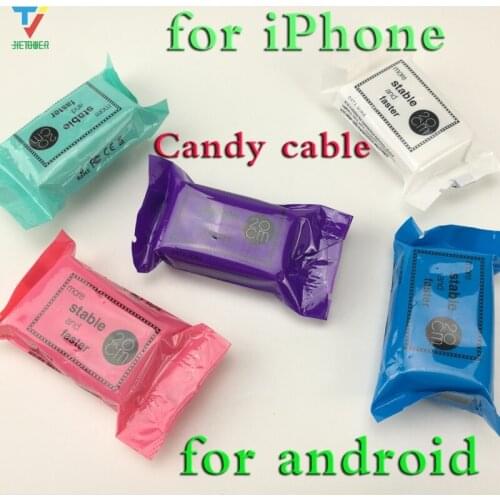 100pcs/lot Mini 20cm Candy Box cable Short Flat 8pin Sync Data Charger Cable for iPhone8 7 6 for 5pin micro for Android cheap