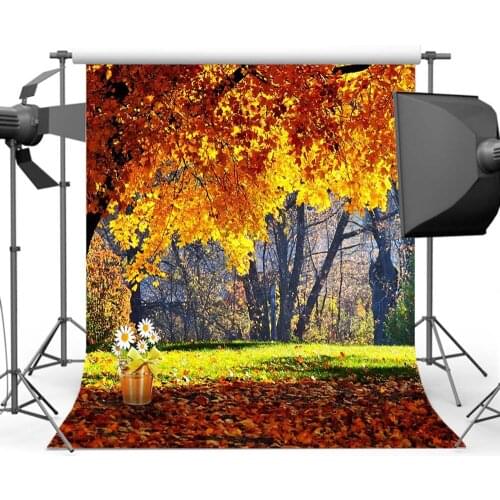 Mehofoto Autumn Forest Backdrop for Photography Maple Leaves Photo Background Studio Customize S-401