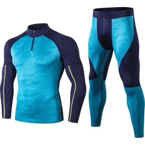 EU Size Men Long Johns High Collar Winter Thermal Underwear Men Rashgard Shirt Warm Compression Underwear Sets Thermo Clothing