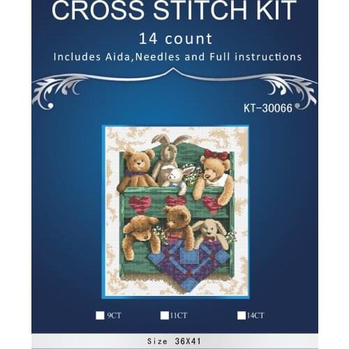 Free Delivery Top Quality Counted Cross Stitch Kit Animal Shelf Toy Bear And Bunny Rabbit Toys dim 13684