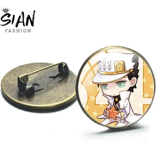 SIAN New Arrival Fashion Anime Brooch Pins JoJos Bizarre Adventure Cartoon Cosplay Badges Handmade Children Clothing Accessories