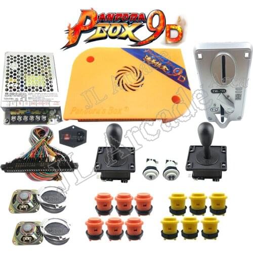 NEW Arcade full kit with 3D Pandora Box 9d PCB 2500 in 1 Board Jamma harness coin acceptor joystick button for DIY Game Machine