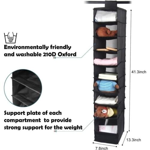 Oxford Magic Stickers Hanging Organizer Wardrobe For Clothes Blanket Underwear Clothing Accessories Box Storage Bag Socks Hats