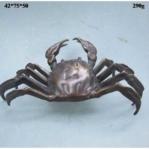 Elaborate Vivid Chinese Copper Crab Statue