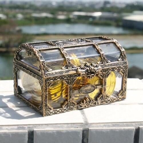 Transparent Pirate Jewelry Box Treasure Box Trinket Organizer Jewelry Storage Case Jewelry Display organizador de joyas