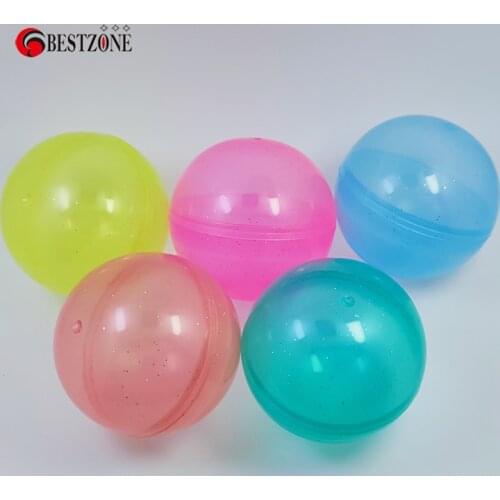 20Pcs/Lot Diameter 75MM Transparent Empty Plastic PP Toy Capsule Flash Powder Surprise Balls Container For Vending Machine