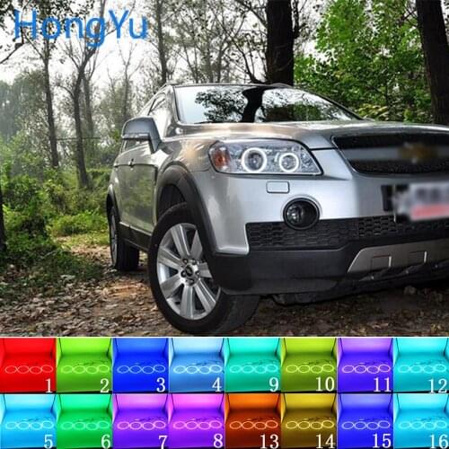 Headlight Multi-color RGB LED Angel Eyes Halo Ring Eye DRL RF Remote Control for CHEVROLET CAPTIVA S3X 2006 - 2011 Accessories