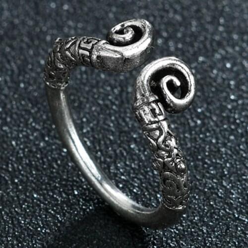 Retro Punk Monkey Ring Exaggerated Antique Siver Color Cudgel Opening Adjustable Rings Anillo Hombre Bijoux