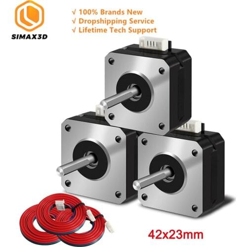 SIMAX3D Nema 17 Stepper Motor Bipolar 42 Motor 4-Lead Wire with 1m Cable 23mm 42BYGH 1.5A Motor for CNC XYZ 3D Printer Parts