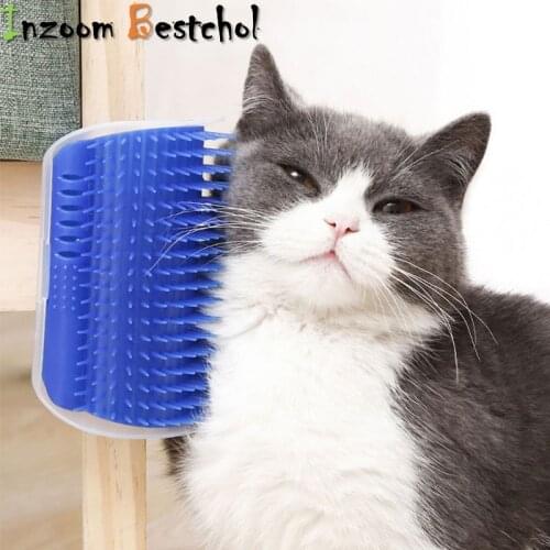 Pet Product Cat Self Groomer Wall Brush Corner Cats Massage Self Groomer Comb Brush With Catnip Cat Rubs Face with Tickling Comb