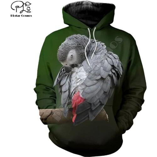 PLstar Cosmos Animal Parrot Flower Bird Tracksuit Retro NewFashion Funny Streetwear 3DPrint Zipper/Hoodies/Sweatshirts/Jacket N1