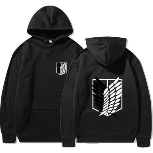 Attack on Titan Men/Women Hooded Sweatshirt Japanese Anime Graphic Printed Pullover Harajuku Unisex Oversized Cartoon Hoody Male
