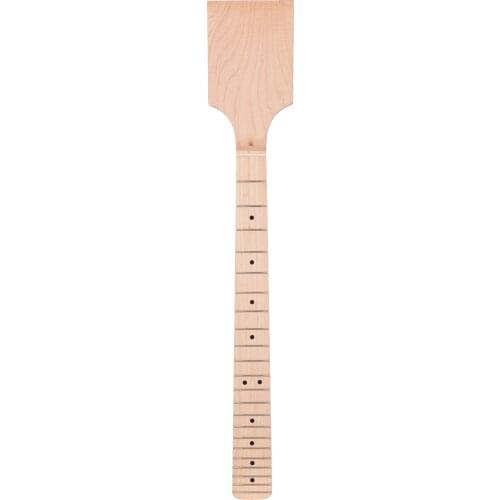 Universal Unfinished Electric Guitar Neck Maple Wood 22 Frets Fingerboard with Black Dots Inlay Replacement for LP ST