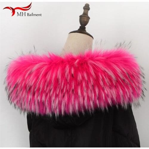 Ladies faux raccoon fur collar winter new large size coat coat collar go out to keep warm fashion scarf shawl imitation scarf