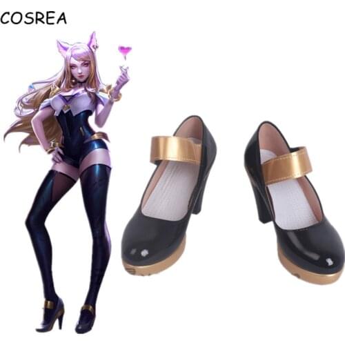 KDA AHRI Cosplay Leather Shoes Women Shoes High Heels LOL K/DA Cosplay Game High-Heeled Shoes for Women Ladies Shoes