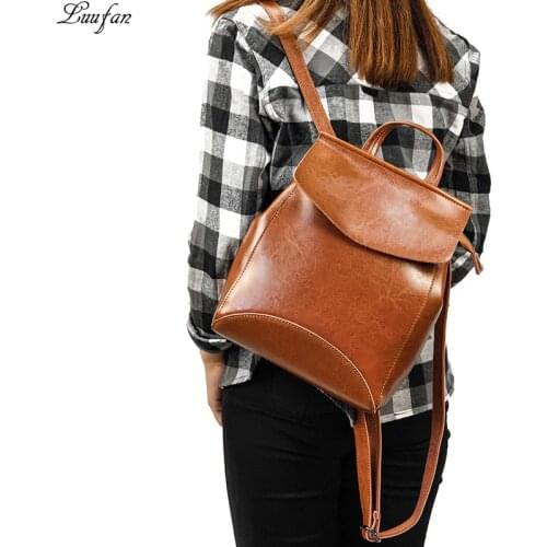 Women Backpack Fashion Casual Genuine Leather Female Backpacks For Teenage Girls Cow Leather Shoulder Crossbody Bag School Bags