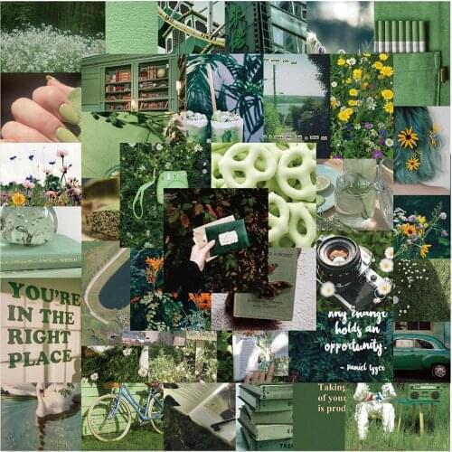 10/30/50 Pcs Small Fresh Green Style Scenery Poster Stickers Fridge Phone Laptop Luggage Wall Notebook Graffiti Kids Toys Gift