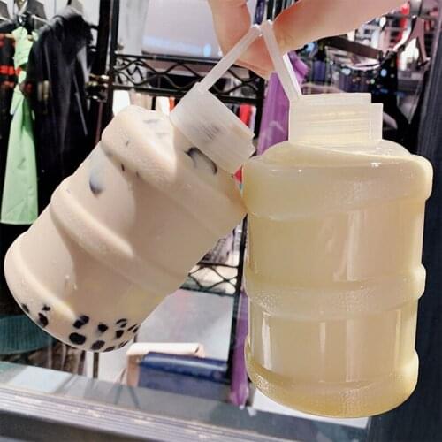 10pcs Net red 500ml transparent water bucket packaging milk tea coffee yogurt juice drinking bottles party birthday favors cups