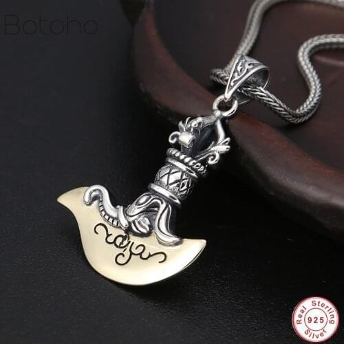 100% 925 Silver colour Tibetan Dorje Knife Pendant Necklace Buddhist Vajra Knife Pendant Necklace Tibetan Dorje Pendant Aulet