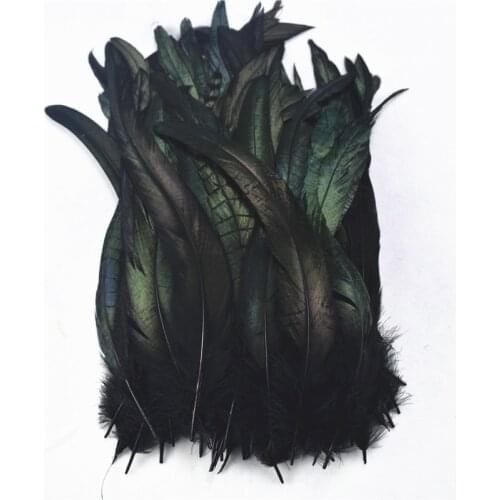 100Pcs/Lot Natural Rooster Tail Feathers Black Rooster Feather 25-30CM 10-12" Pheasant Feathers for Crafts Wedding Decoration