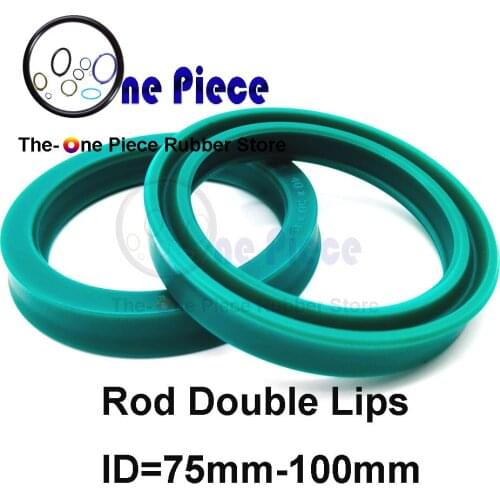 20pcs a lot UR ID=75-100 mm Double lips U seal Hydraulic cylinder Rod U-ring type BS Polyurethane PU Rubber ROD SEAL with a lip