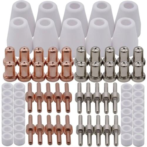 80pcs Plasma Cutting Consumables Nickel Plated (Extended) Fit Cut40 50 with Plasma Cutter Torch PT31 JG40 WSD-LG40