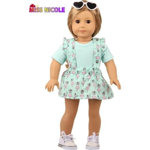 Cyan blue ballet suspender skirt For 43Cm Baby Items&18Inch American Doll Girl,Generation Born Baby Accessories For Clothes