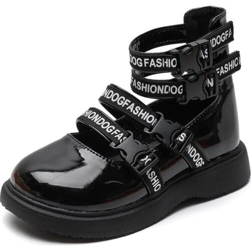 Kids Lace-up Martin Boots 2021 Autumn New Girl Middle-cut Leather Boots Fashion Breathable Hot for Party Flats Retro Trend 26-36